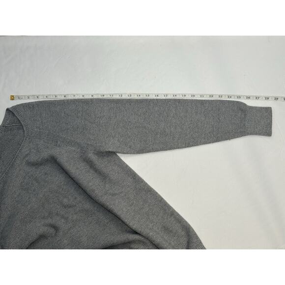 LL Bean Textured Sweater Womens Size L Grey Cotton Ribbed Cozy Cabincore Stretch - Picture 8 of 9